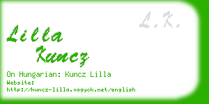 lilla kuncz business card